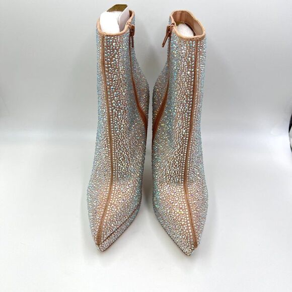 NEW Madden Girl Size 6 Lorile Blush Jeweled Encrusted Platform Ankle Boots Shoes - Picture 2 of 14